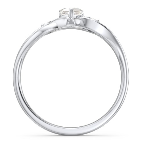 Infinity and Heart Birthstone Ring with Accents