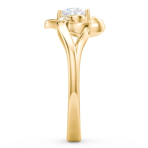 Infinity and Heart Birthstone Ring with Accents – 18K Gold Plated Silver with Diamond
