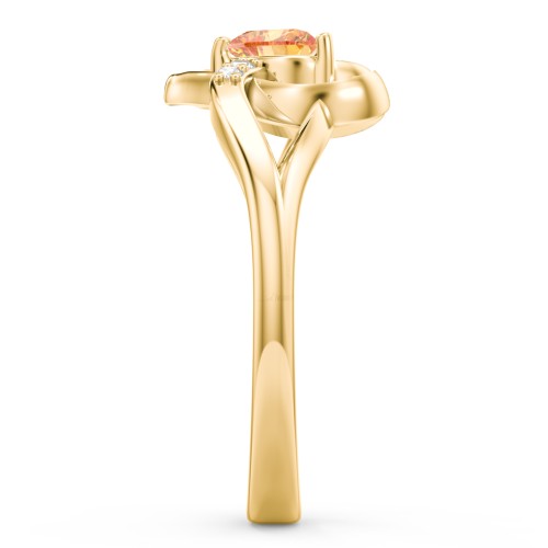 Infinity and Heart Birthstone Ring with Accents – 18K Gold Plated Silver with Citrine and White Premium Zirconia