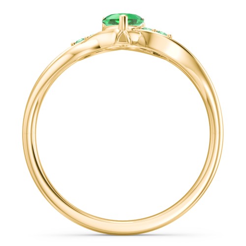 Infinity and Heart Birthstone Ring with Accents – 18K Gold Plated Silver with Emerald and Green Premium Zirconia