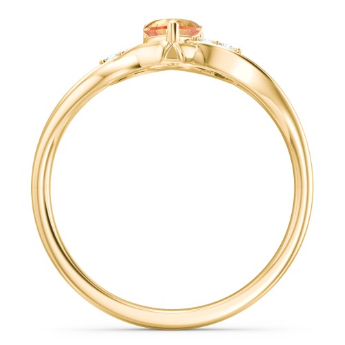 Infinity and Heart Birthstone Ring with Accents – 18K Gold Plated Silver with Citrine and White Premium Zirconia