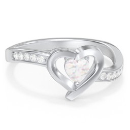 Falling For You Accented Heart Ring