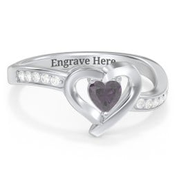 Falling For You Accented Heart Ring