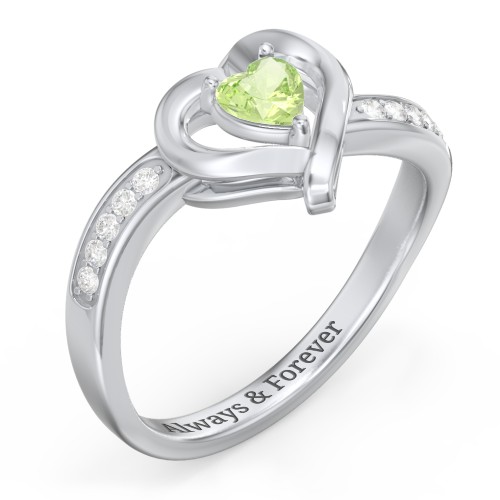 Falling For You Accented Heart Ring