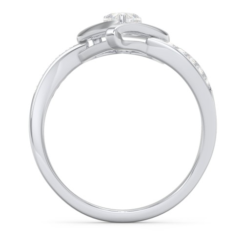 Falling For You Accented Heart Ring – Sterling Silver with Diamond
