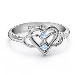 Together Forever Two-Stone Ring in 925 Sterling Silver with Aquamarine