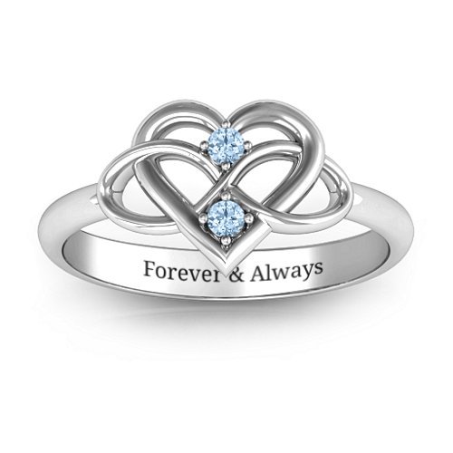 Together Forever Two-Stone Ring – Sterling Silver with Aquamarine