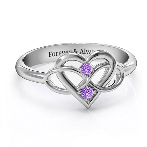 Together Forever Two-Stone Ring – Sterling Silver with Amethyst