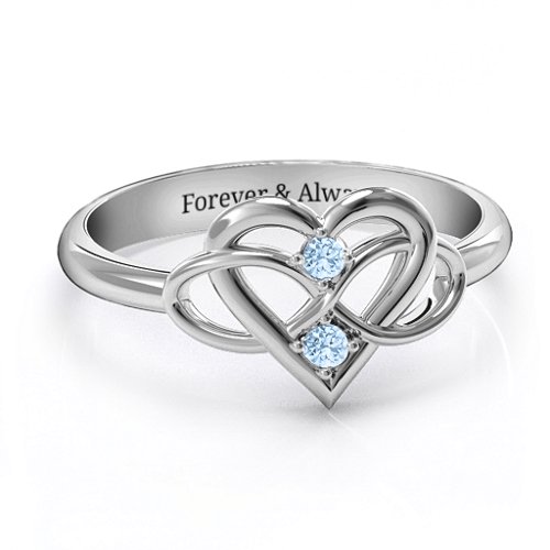 Together Forever Two-Stone Ring – Sterling Silver with Aquamarine