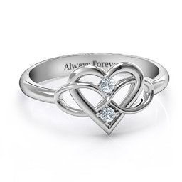 Together Forever Two-Stone Ring in 925 Sterling Silver with Diamond