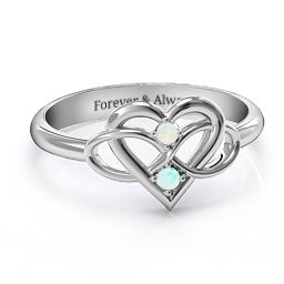 Together Forever Two-Stone Ring in 925 Sterling Silver with Opal