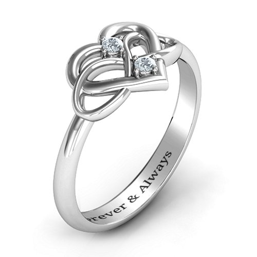 Together Forever Two-Stone Ring – Sterling Silver with Diamond