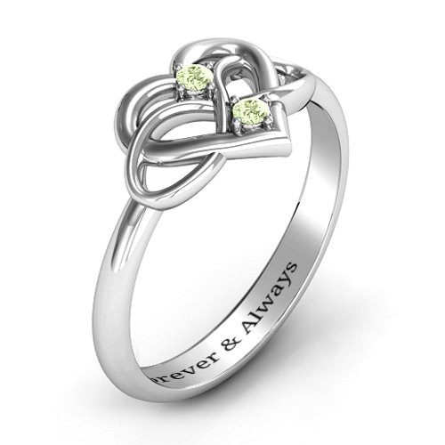 Together Forever Two-Stone Ring – Sterling Silver with Peridot