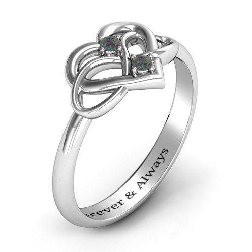 Together Forever Two-Stone Ring – Sterling Silver with Alexandrite