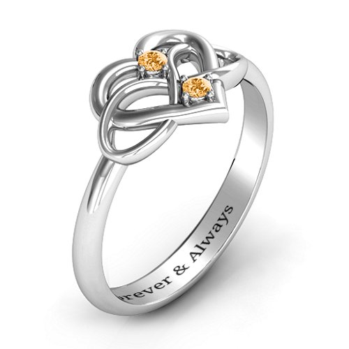Together Forever Two-Stone Ring – Sterling Silver with Citrine