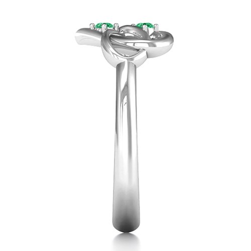 Together Forever Two-Stone Ring – Sterling Silver with Emerald