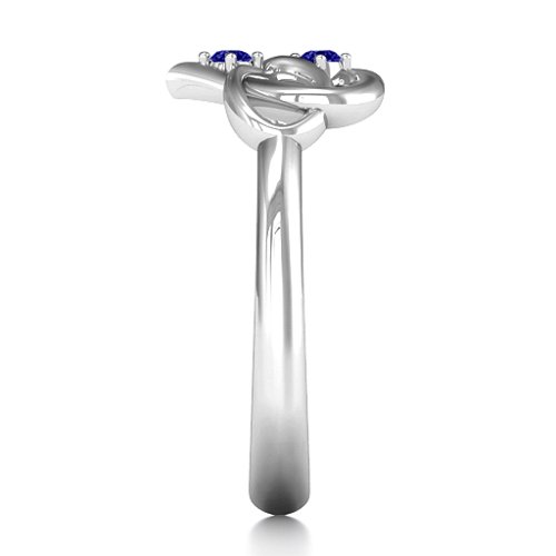 Together Forever Two-Stone Ring – Sterling Silver with Blue Sapphire
