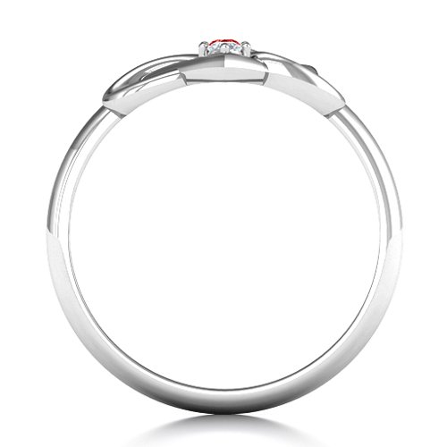 Together Forever Two-Stone Ring – Sterling Silver with Garnet and Cubic Zirconia
