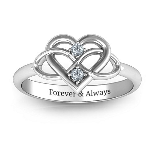 Together Forever Two-Stone Ring – Sterling Silver with Diamond