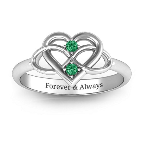 Together Forever Two-Stone Ring – Sterling Silver with Emerald