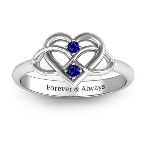 Together Forever Two-Stone Ring – Sterling Silver with Blue Sapphire