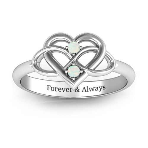 Together Forever Two-Stone Ring – Sterling Silver with Opal
