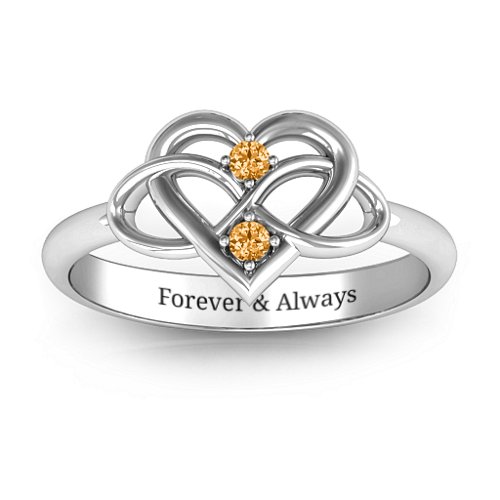 Together Forever Two-Stone Ring – Sterling Silver with Citrine