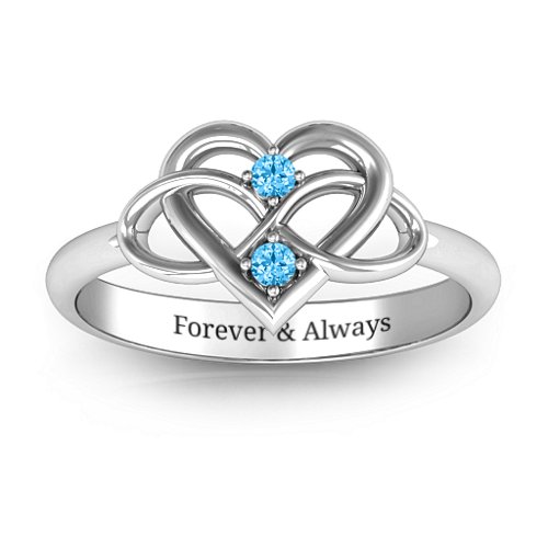 Together Forever Two-Stone Ring – Sterling Silver with Blue Topaz