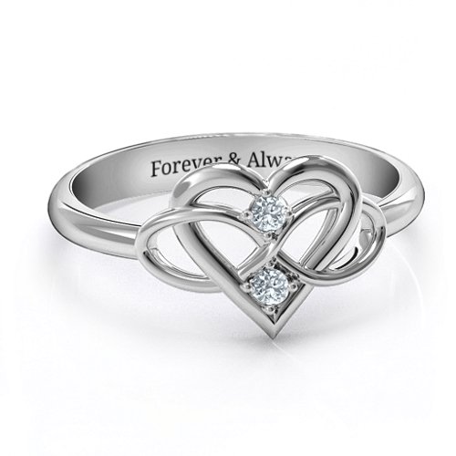 Together Forever Two-Stone Ring – Sterling Silver with Diamond