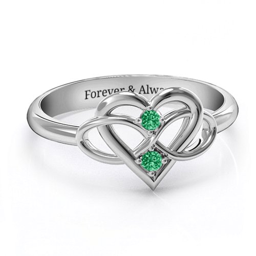 Together Forever Two-Stone Ring – Sterling Silver with Emerald