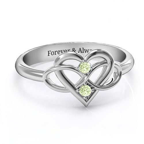 Together Forever Two-Stone Ring – Sterling Silver with Peridot