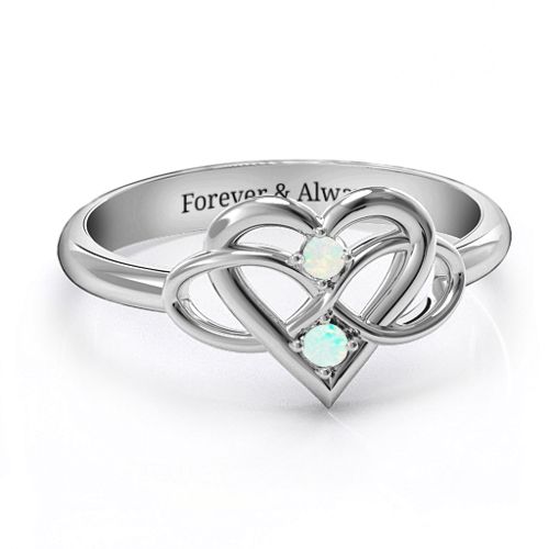 Together Forever Two-Stone Ring – Sterling Silver with Opal