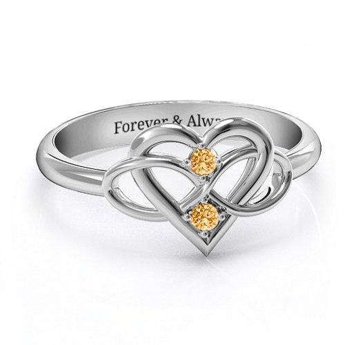 Together Forever Two-Stone Ring – Sterling Silver with Citrine