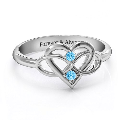 Together Forever Two-Stone Ring – Sterling Silver with Blue Topaz