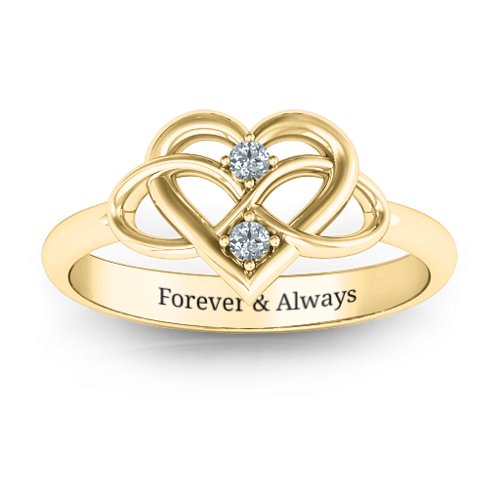 Together Forever Two-Stone Ring – 10K Yellow Gold with Cubic Zirconia