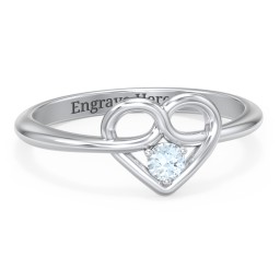 Forget Me Knot Heart Infinity Ring