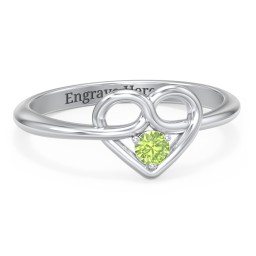 Forget Me Knot Heart Infinity Ring