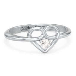 Forget Me Knot Heart Infinity Ring