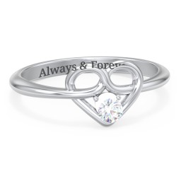Forget Me Knot Heart Infinity Ring