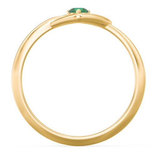 Forget Me Knot Heart Infinity Ring – 18K Gold Plated Silver with Emerald