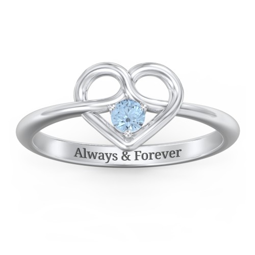 Forget Me Knot Heart Infinity Ring