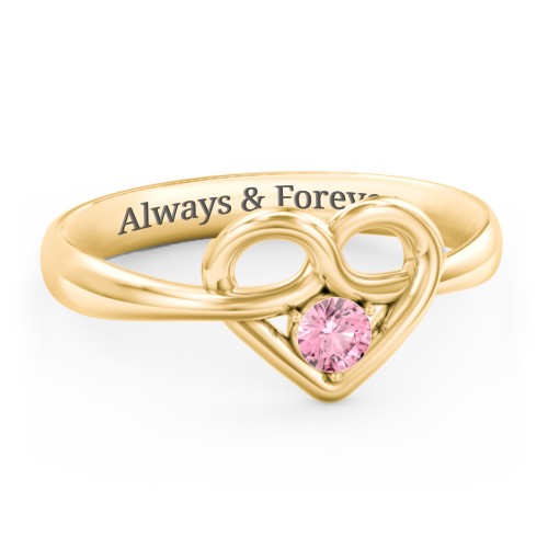 Forget Me Knot Heart Infinity Ring
