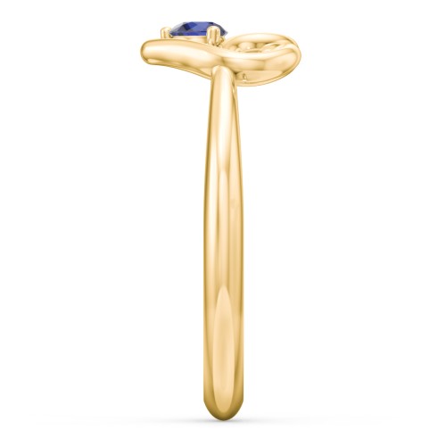 Forget Me Knot Heart Infinity Ring – 18K Gold Plated Silver with Blue Sapphire