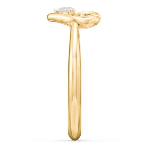 Forget Me Knot Heart Infinity Ring – 18K Gold Plated Silver with Opal