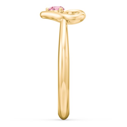 Forget Me Knot Heart Infinity Ring – 18K Gold Plated Silver with Pink Tourmaline