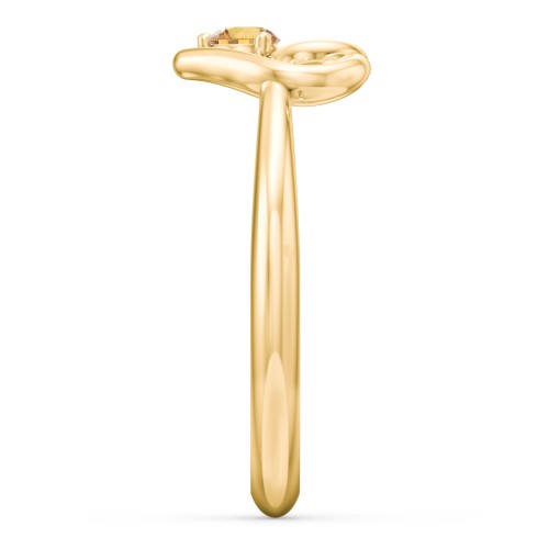 Forget Me Knot Heart Infinity Ring – 18K Gold Plated Silver with Citrine