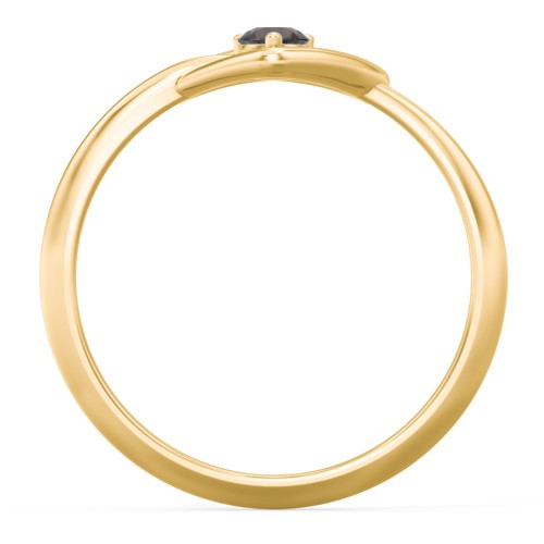 Forget Me Knot Heart Infinity Ring – 18K Gold Plated Silver with Smokey Quartz