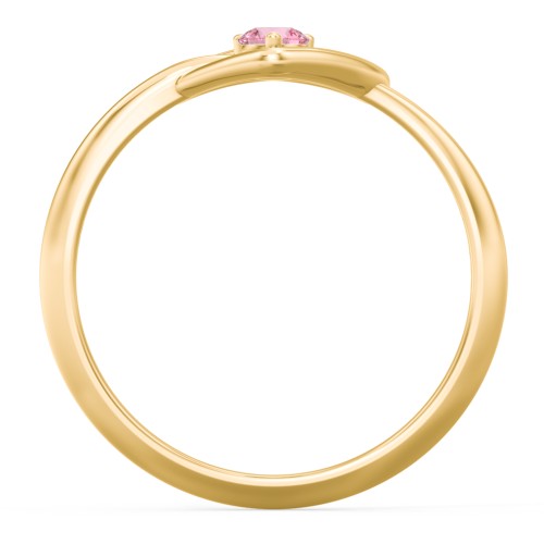 Forget Me Knot Heart Infinity Ring – 18K Gold Plated Silver with Pink Tourmaline