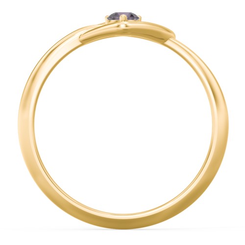 Forget Me Knot Heart Infinity Ring – 18K Gold Plated Silver with Alexandrite