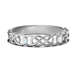Two-Stone Interwoven Infinity Ring